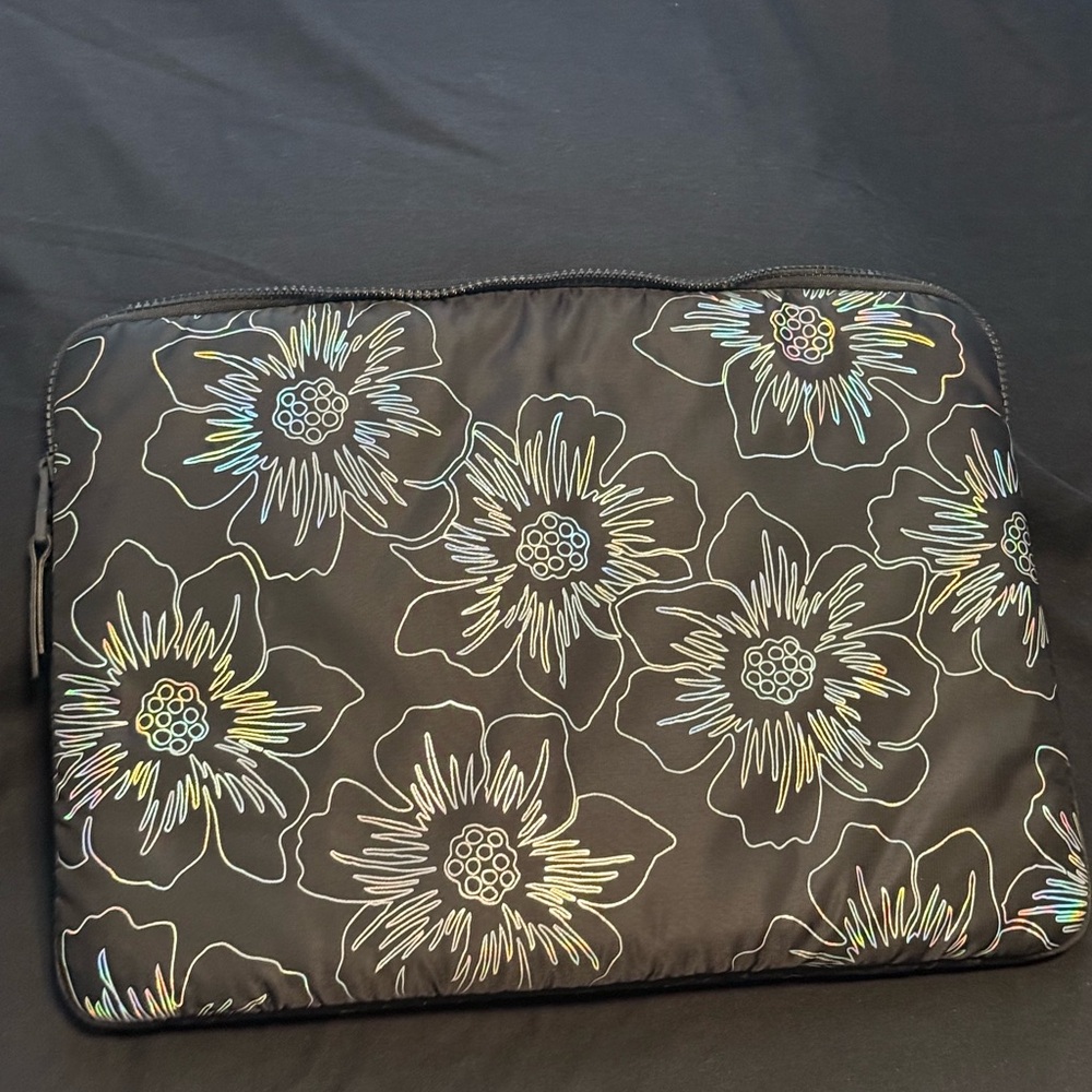Kate Spade Black Floral Laptop Sleeve